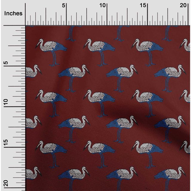 oneOone Cotton Poplin Fabric Heron Block Decor Fabric Printed BTY 42 Inch Wide