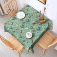 thumbnail image 2 of Teal Chicken Floral Pattern Square Tablecloth,Waterproof Square Table Cover,Wipeable Spillproof Washable Table Cover for Home Kitchen Party Decor 52"x52"(132x132cm), 2 of 6