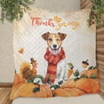 thumbnail image 3 of Happy Thanksgiving Jack Russell Terrier with Turkey Pumpkins Autumn Vibes Quilt Blanket Parson Jack Dog Lover Cozy Comforter Throw Blanket - 12018, 3 of 5