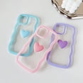 thumbnail image 5 of iPhone 12 Pro Max Case (6.7" 2020) - Cute Clear 3D Love Heart, Wavy Frame, Soft TPU, Shockproof, Pink for Women & Girls, 5 of 5