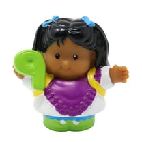 Replacement Part for Fisher-Price Little People Time to Learn Preschool Playset K0105 - Young Girl with Black Hair wearing a yellow backpack and holding a green number 9 Nine