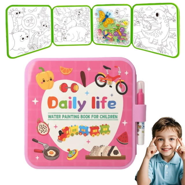 CREATITOY 1 Pc Kids' English Magic Water Drawing Book - Reusable Graffiti, Home Educational Toy Accessory