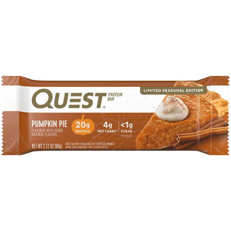 Quest Seasonal Protein Bar, High Protein, Low Carb, Pumpkin Pie, 4 Count