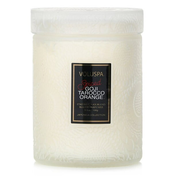 Tarro de vela Voluspa con especias, Goji Tarocco, naranja, tamaño pequeño, 50 g