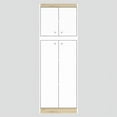 thumbnail image 5 of Inval Galley Kitchen 4-Door Storage Cabinet 24"W, White and Vienes Oak, 5 of 8