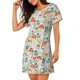 thumbnail image 2 of Fotbe Garden Of Little Bunnies Bata de Dormir para Mujer con Estampado, Camisón de Algodón de Manga Corta, Ropa de Dormir Casual, 2 of 6