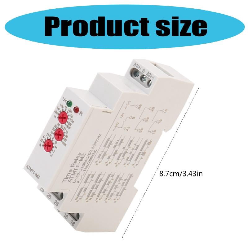 JZROCKER Portable DIN Rails Mounted Time Relaying with 10 Delay Functions Easy Setups for Efficient Equipment Management