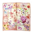 thumbnail image 4 of Wrapables® 100% Charmeuse Silk Square Scarf Neckerchief, Pink Peonies, 4 of 4