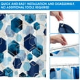 thumbnail image 4 of Dznils Blue Geometric Fabric Shower Curtain, Modern Abstract Bathroom Curtain with Hooks, 72" x 72", 4 of 13