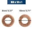 thumbnail image 3 of Unique Bargains 10pcs 8mm Inner Diameter Copper Washers Flat Sealing Gaskets Ring, 3 of 3