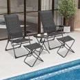 thumbnail image 2 of Patiojoy 4 PCS Outdoor Wicker Chaise Lounge Patio Lounge Chair Ottoman Set Camp Chairs w/7-Gear Adjustable Backrest Gray, 2 of 7