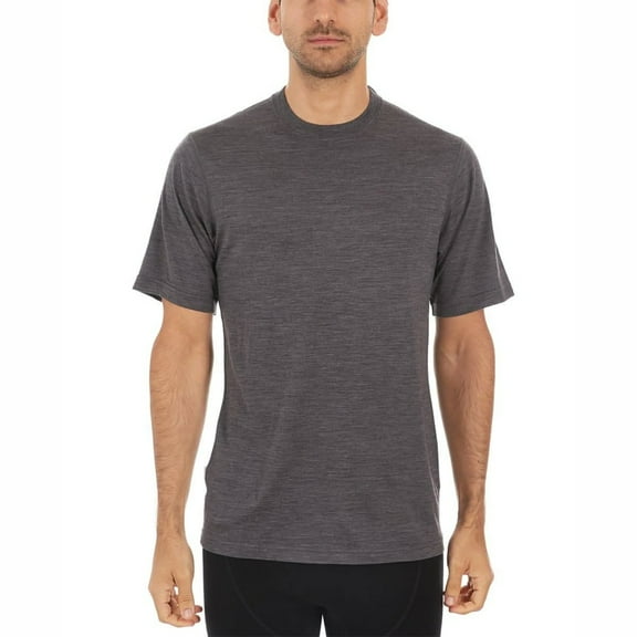 100% Merino Wool Men's Lightweight T-Shirt - Crew Neck Short Sleeve Shirt - Charcoal Gray - Medium