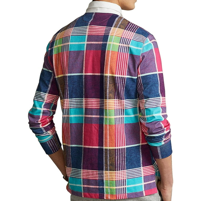 Polo Sport Ralph Lauren Mens Long Sleeve Rugby Shirt (XLarge, Pink
