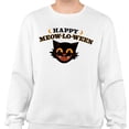 thumbnail image 2 of Happy Meow-lo-ween Sweatshirt Unisex Large White, 2 of 5
