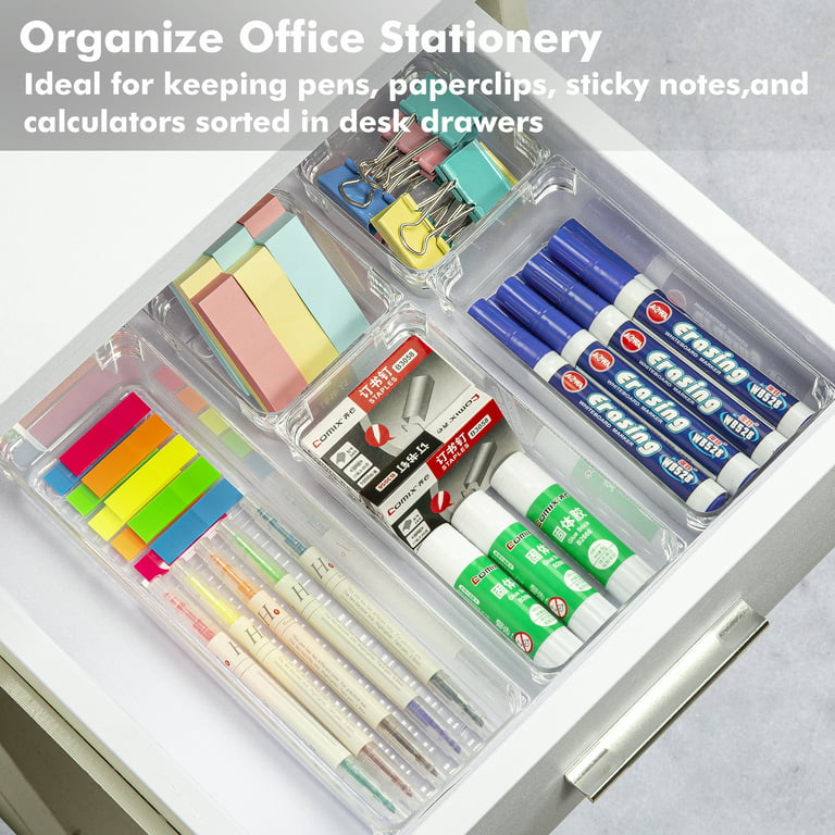 Simple Sort Stackable Clear Drawer Organizer Set Multi-size Trays