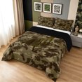 thumbnail image 2 of Manfei Minimalism Duck Camo Queen Comforter Set, Vintage Rustic Camouflage Comforter Sets Queen, Green Brown, Black Reversible, 3-Piece, 1 Comforter and 2 Pillowcases, 2 of 7