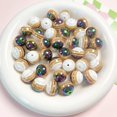 thumbnail image 3 of Kkkded Perles Colorées 2 Pcs Perles Matériel DIY - Rayé, Couleur Contrastée, Lisse avec Trou de Filetage, 3 of 6