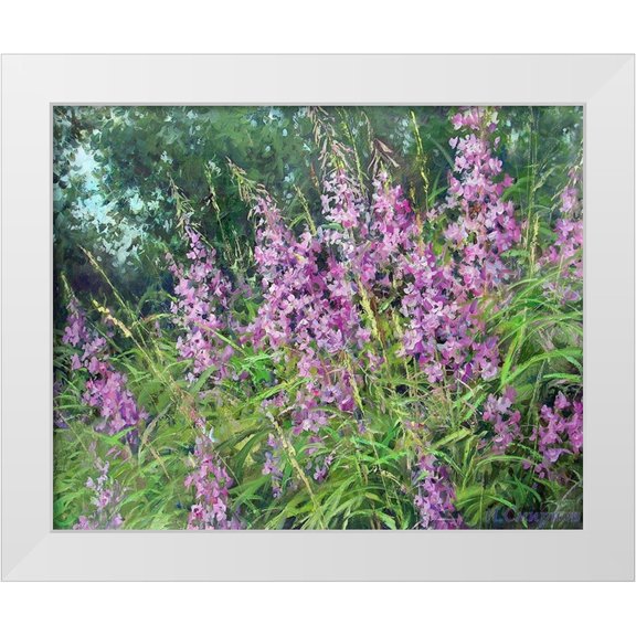 Smirnov, Igor 14x12 White Modern Wood Framed Museum Art Print Titled - Narrow-leaved Willowherb