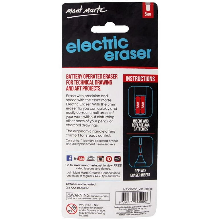  Mont Marte Electric Eraser, Includes 30 Eraser