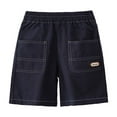 thumbnail image 3 of dazeni Boy's Jean Shorts with Pockets Elastic Waist Straight Leg Denim Shorts Loose Casual Cargo Shorts Slim Fit Classic Denim Shorts, 3 of 4