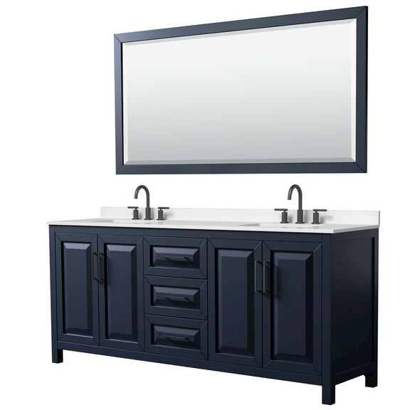 Wyndham Collection Wcv252580d-Qtz-Us3m70 Daria 80" Free Standing Double Basin Vanity Set -