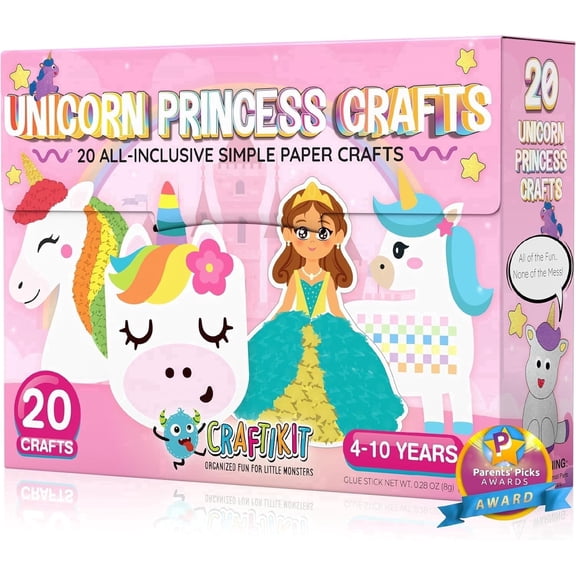 Craftikit Princess and Unicorn Arts and Crafts Kit Ages 3 to 10 20 Piece
