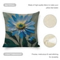 thumbnail image 4 of Blue flower daisy Linen toss pillowcase Decoration pillowcase Gift preferred 24x24" Cushion cover 2 set Sofa pillowcase Sofa bedroom living room car, 4 of 8