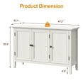 thumbnail image 2 of May in Color 3-Door Buffet Cabinet with Storage, Bohemian Sideboard with Adjustable Shelves, Wood Credenza Cabinet, Console Table for Bedroom, Living Room, Dining Room, Hallway, Grayish-White, 2 of 8