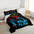 thumbnail image 3 of Homewish Colorful Gamepads 3 Pieces Queen Comforter Set for Kids Children Boys,Graffiti Splash Ultra Soft Bedding Sets,Video Game Bedding Comforter Set Breathable,Super Cozy Room Decor,Reversible, 3 of 8
