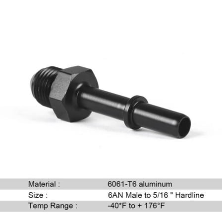 Quick Connect 6AN To 5/16" Male For LS LS1 LS3 EFI Fuel Line Fitting 7.9mm