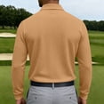 thumbnail image 6 of CCRFTGI Mens Long Sleeve Polo Shirts Fashion Casual Button Polo Tee Collared Golf Shirt Light Brown L, 6 of 6