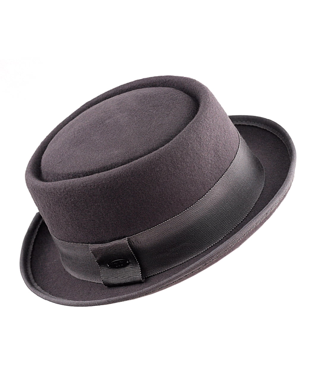 NYFASHION101 Womens Wool Felt Solid Color Band Accent Classic Porkpie Hat