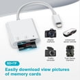 thumbnail image 4 of SD Card Reader, Lightning to SD Card Reader Trail Game Camera SD Card Viewer with Dual Slot for MicroSD/SD,Photography Memory Card Adapter,Plug and Play, 4 of 8