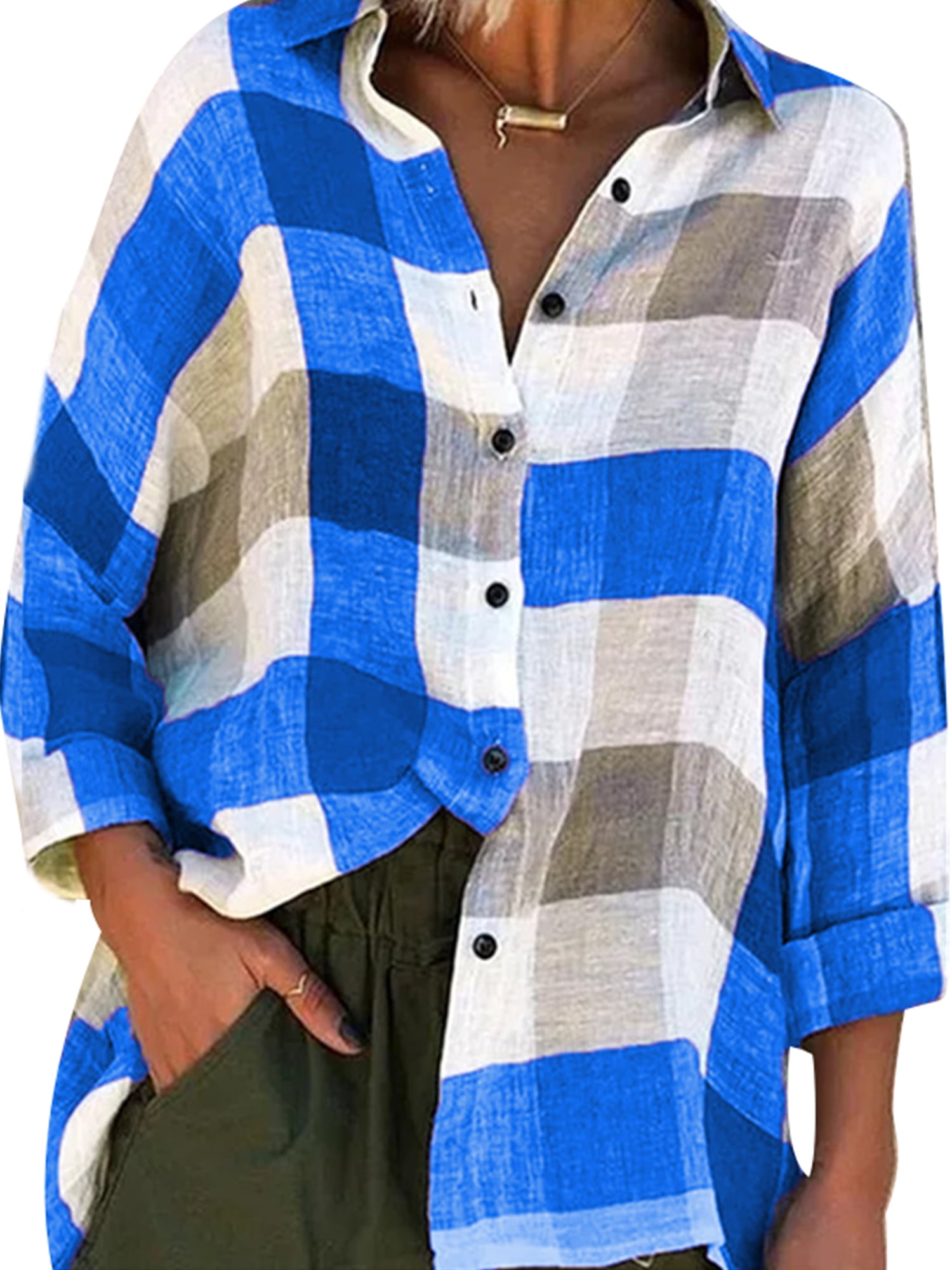 Checkered Blouses Tops Tee Shirts Mosaic Pixel Pattern Round Crew Neck T Shirt Top XX-Large