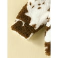 thumbnail image 6 of Toddler Girls Winter Warm Fleece Coat Long Sleeve Lapel Cow Print Zipper Outerwear 6M 12M 18M 24M 3Y, 6 of 9