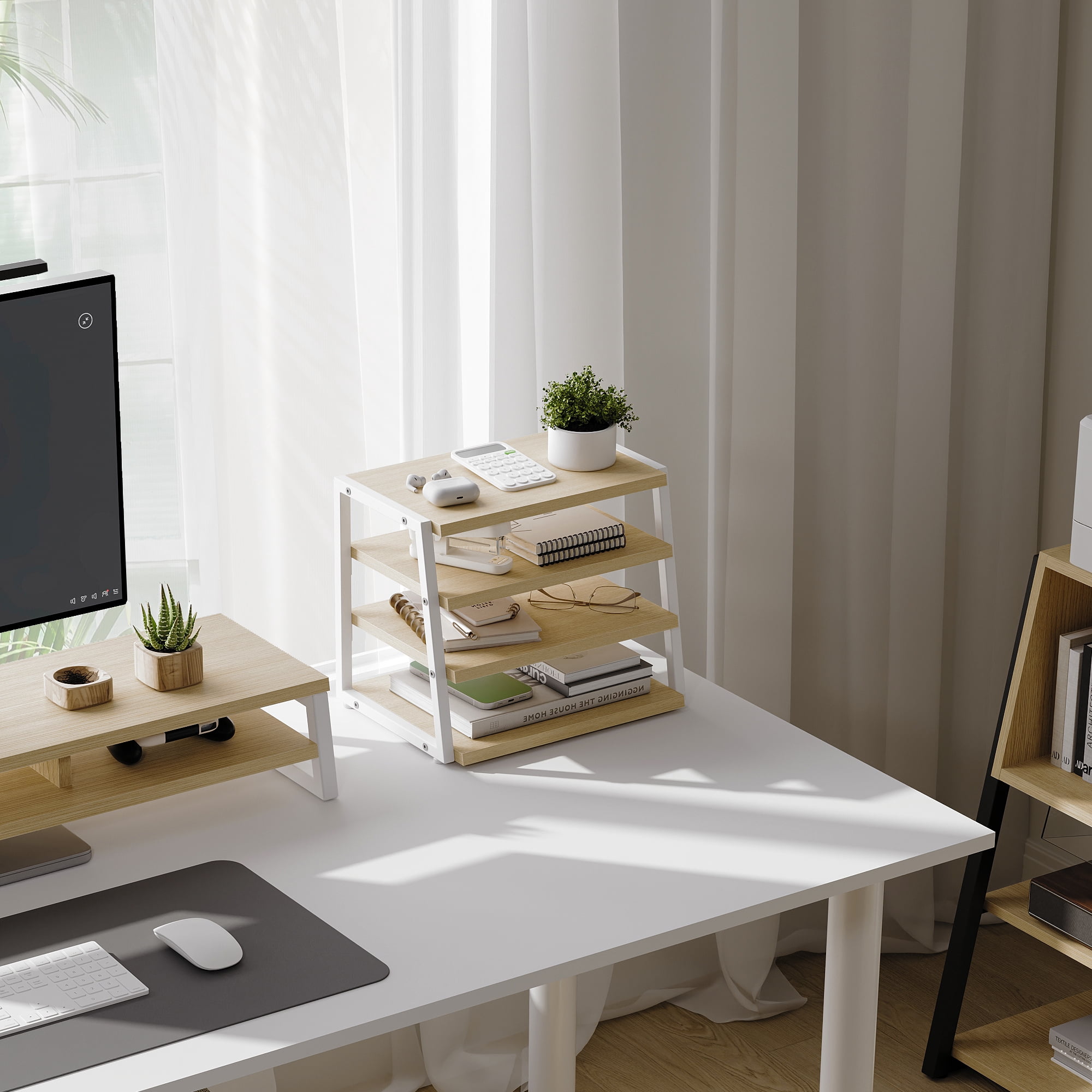 Fenge Desk Organizer, 4 Tier File Organizer for Desk