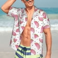 thumbnail image 7 of Pofeuu Watermelon Print Hawaiian Shirt for Men Sleeves Casual Button Down Summer Beach Dress Shirts T-Shirts,X-Large, 7 of 7