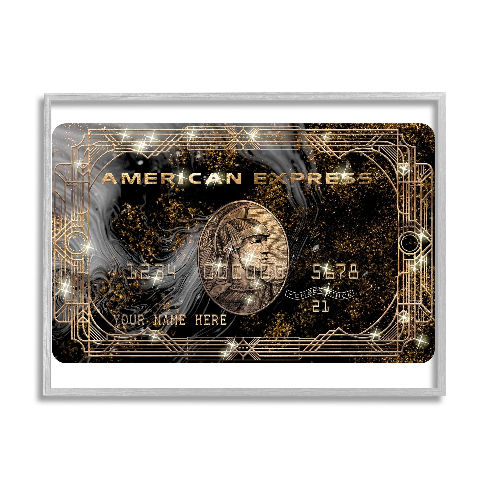 Stupell Industries Glam Fashion Card Chic Pattern Money Sparkle, 14 x 11, Design by Ziwei Li