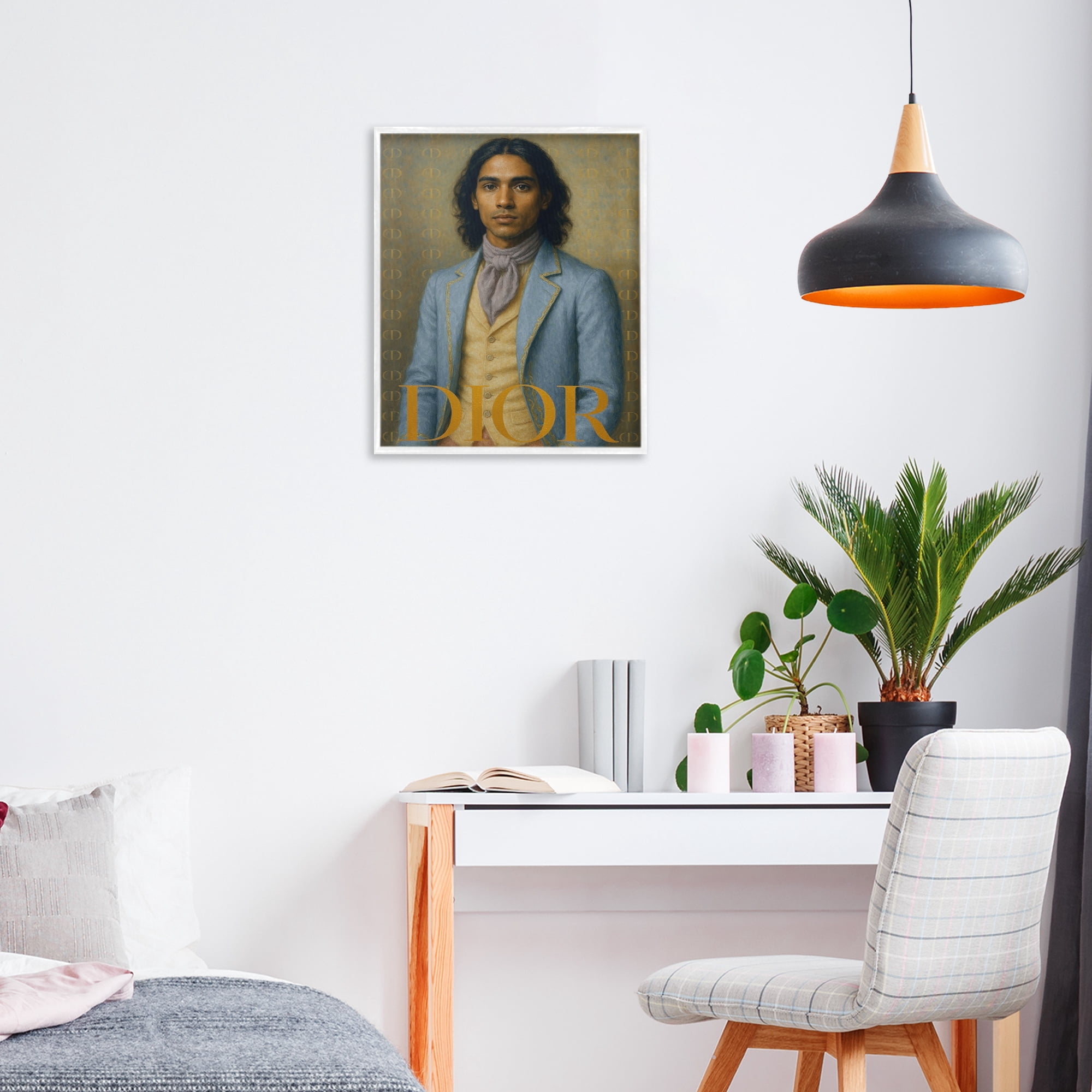 Stupell Industries Iconic Gentleman Fashion White Framed Giclee Art, design by Grotto Studios