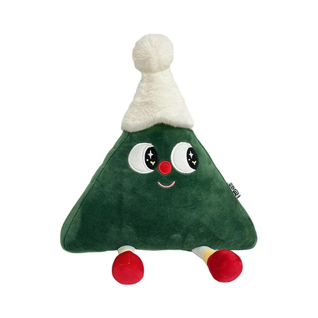 Árbol de Navidad con lindos adornos decorativos colgantes y muñecos de peluche navideños. Estilo B