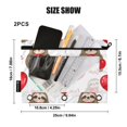 thumbnail image 2 of Dailycode 2 Pack Pencil Pouch for 3 Ring Binder Smooth Zipper Folders with Pockets Clear Window Pencil Case, Sloth with Love Balloon, 2 of 4