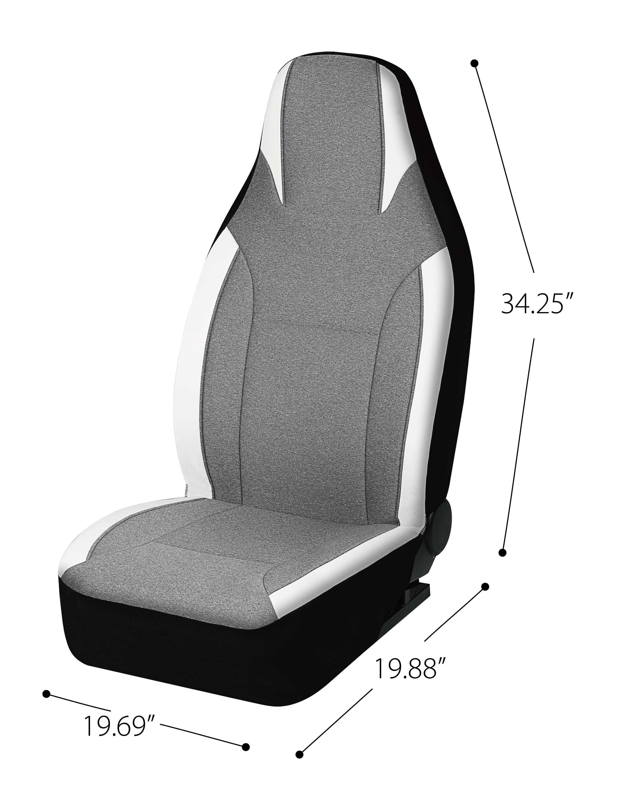Auto Drive 2-Piece Electric Vehicle & Car Seat Cover Polyester White Leather - Universal Fit, 23SC85