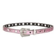 thumbnail image 2 of Under 10,Ladies' Leather Rhinestone Sequin Waistband, Adjustable Tight Fit, Short Waistband, Elegant Design, Fashion Accessory, Comfortable Wear, Bodycon Style Sporty and Stylish|Pu,Pink, 2 of 8