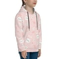 thumbnail image 3 of Uemuo Cute Bunny Pattern Hooded Sweatshirt for Youth Pullover with Kangaroo Pocket Trendy youth sweatshirt Casual Hoodie for Boys and Girls-Medium, 3 of 6