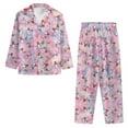 thumbnail image 3 of Kuiaobaty Pink Santa Claus Print Pajamas Set for Womens Ladies Long Sleepwear Sleepwear Lounge Wear Set Lightweight Comfy Nightgown, L, 3 of 7
