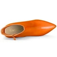 thumbnail image 5 of Unique Bargains Women's Clear Heel Pointy Toe Chunky Heel Ankle Boots Orange 6.5, 5 of 7