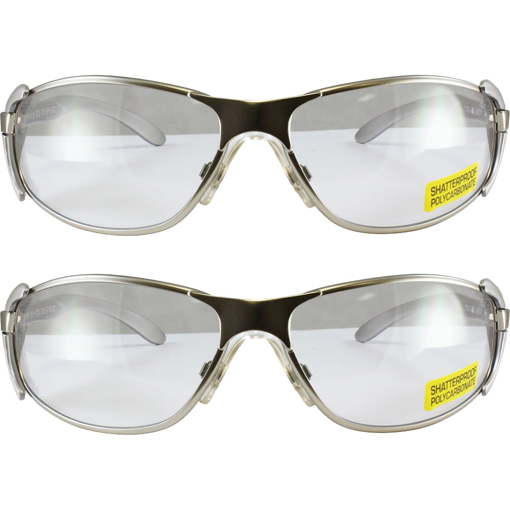 2x Clear Lens High Performance Lightweight Protective Safety Glasses