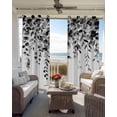 thumbnail image 4 of Grey Eucalyptus Blackout Curtains 45 Inches Long for Bedroom, Gradient Retro Watercolor Leaves Thermal Insulated Room Darkening Black Out Window Curtain Panels Grommet Drapes for Living Room, 4 of 8