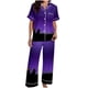 thumbnail image 4 of Pijama de manga corta con cuello vuelto para mujer, con bolsillos y estampado de Halloween, cintura elástica, de poliéster, 4 of 5