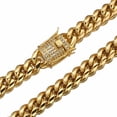 thumbnail image 2 of 8/10/12/14/16/18mm Trendy 316L Stainless Steel Gold Color Miami Cuban Curb Link Chain Men Women Necklace 7-40", 2 of 6